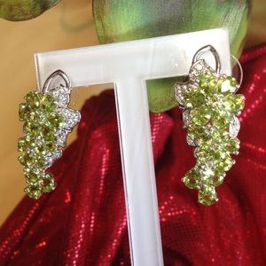 Hebei Peridot & Natural Cambodian Zircon Earrings